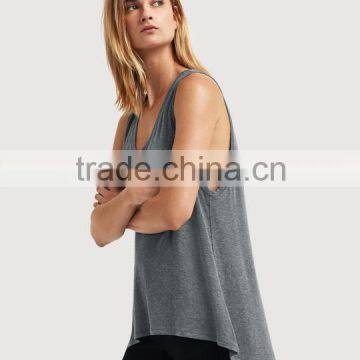 Custom Service Ladies Long Tank Tops Latest Design Pictures of Girls Cotton Tops photo-3