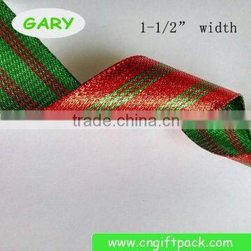1-1/2" Cheap Outdoor Wired Fabric Christmas Ribbon photo-6