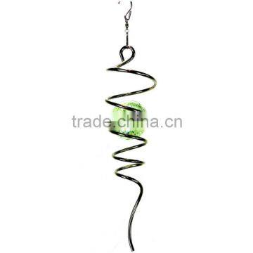 wind spinner--spiral w/glow gazing ball