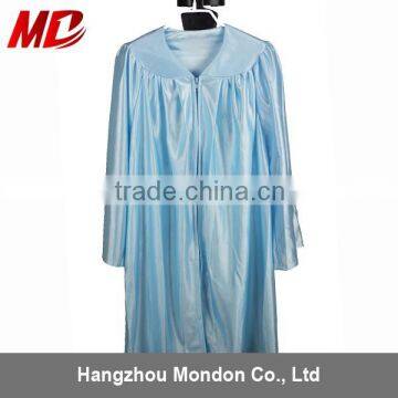 Polyester Kindergarten Graduation Gown Shiny Sky Blue