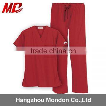 Nonwoven Disposable Medical nurse uniform red