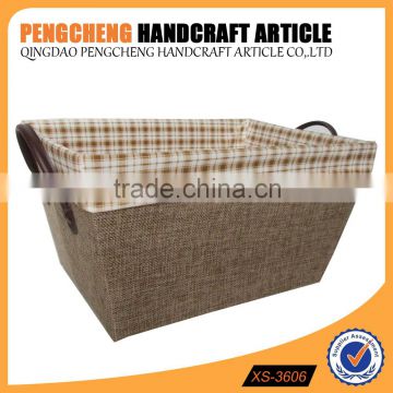 Trapezoid cloth and jute material storage boxes