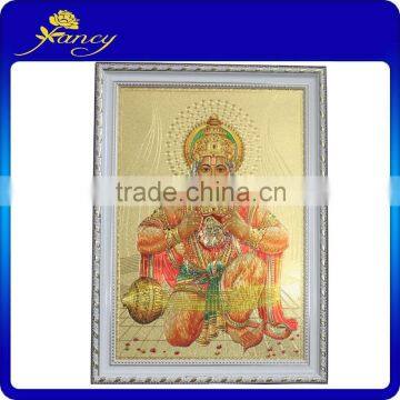 gold hindu hanuman god picture frame