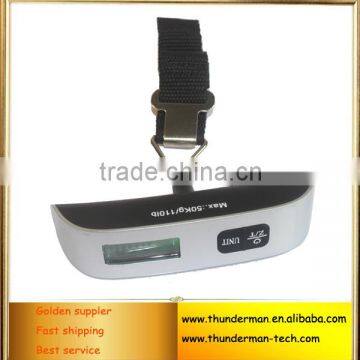 50kg digital postal scale strap for suitcase,shopping,gift sale&family use with black strap&LCD display