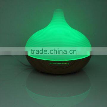 Changing Colored LED Lights Waterless Auto Shut-off Adjustable Mist Wooden Aroma Diffuser Bottle