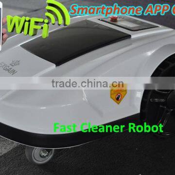 The 4th Generation Smartphone App Control Ride On Lawn Mower With Water-proofed Charger