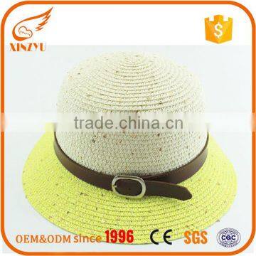 Pop design short wide brim decoration straw cowboy women hat                        
                                                                                Supplier's Choice