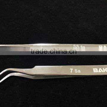 BaKu New Arrival Anti-Magnetic Anti-Acid Not-Corrosive Tweezers Stainless Curved Tip Tweezers