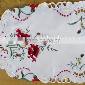 factory wholesale Xmas round table cloth cutwork