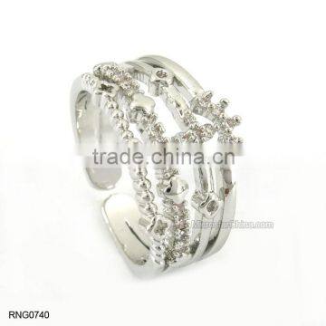 New Five-pointed Star Copper Zircon Diamond Ring For Girls photo-3