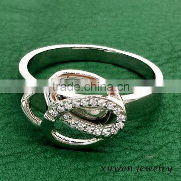 Silver Tone Zircon Stainless Steel Ladies Ring Designs photo-3