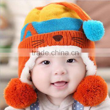 MZ3024 Hot Cute Baby Kids Infant Winter Christmas Warm Knit Hat cartoon Beanie Cap