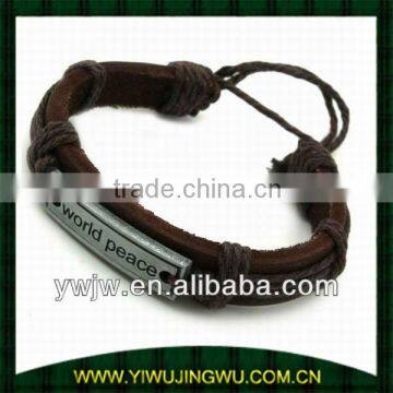 World Peace Leather Bracelet for friendship bracelet