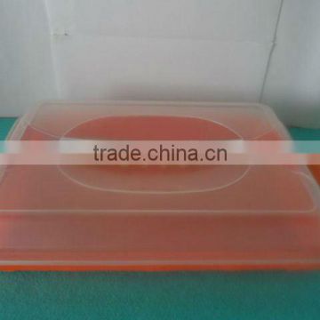 clear rectangle plastic bread box with handle