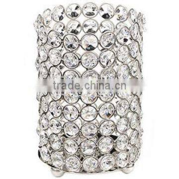 Crystal beaded bling candle holder for wedding decoration, bling hurricane