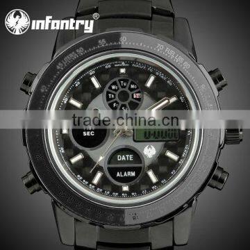 INFANTRY Men's Sport Multi Function Black Silver Watch