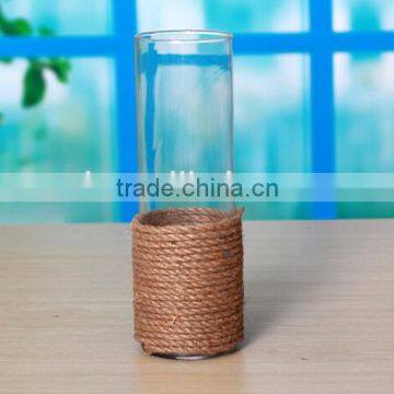 Glass Candle Hoder With Rope Decoration Set of 5