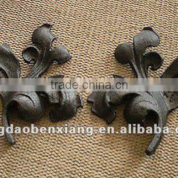 ornamental wrought iron components of cast flower