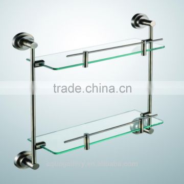 Bronze Plated Stainless Steel Dual Tier Bathroom Shelves