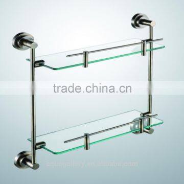 Bronze Plated Stainless Steel Dual Tier Bathroom Shelves