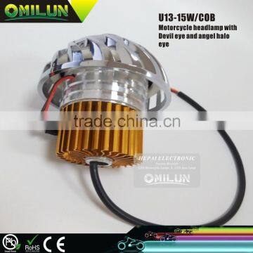 Hot High Quality Angel Halo Eye Devil Eye With 15W Led Projector Motorcycle Light photo-2