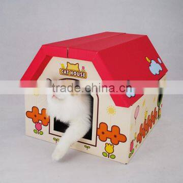 Funny Playhouse Custom Design Cardboard Cat House/Paper Cat Playhouse