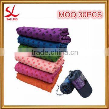 MOQ 30PCS!!! Hot Sale Microfiber Non-Slip Yoga Towel Yoga Mat Size 24"x72" with Carring Mesh Bag