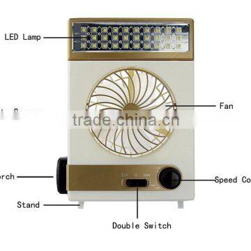New Led Solar Fan Usb Rechargeable Table Light Lamp Cooling Fan photo-2