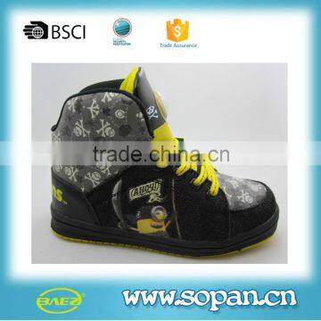 higt cut good quality skateboard shoes, sport casual shoe for boy