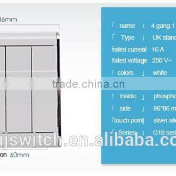 UK Standard Simple Style Four Gang Light Switch Plates Wholesale photo-2