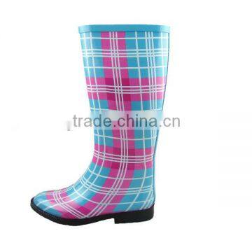 Women Lined plaid rubber boots