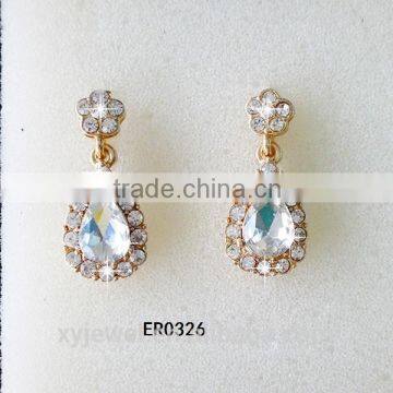 New design dangle gold plated earring Pave Diamond Earrings