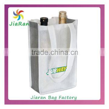 2 bottle wine non woven bag with a pocket printing custom logo