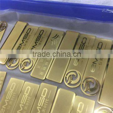 gold plating company name tag with company logo metal name tag cutomized text