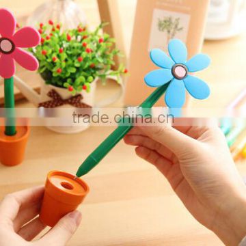 Creative sun flower shape ballpoint pen/flower pot shape pen /cheap ballpoint pens