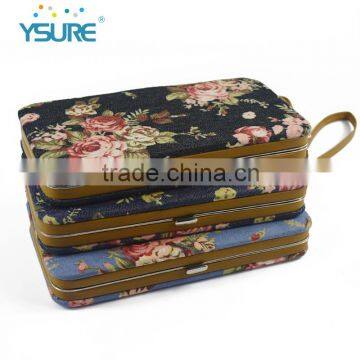 Flower Pattern PU Leather Universal Box Phone Case For Samsung Galaxy Note 7 With Make-up Mirror
