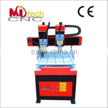  China mini double heads 3D carving mini cnc router machine / mini jewelry cnc router