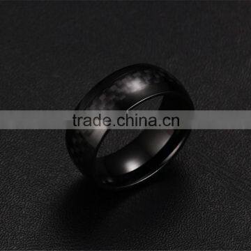 R-127 8mm Genuine Titanium Men's Ring Carbon Fiber Rings/ Carbon Fiber Steel Ring photo-3