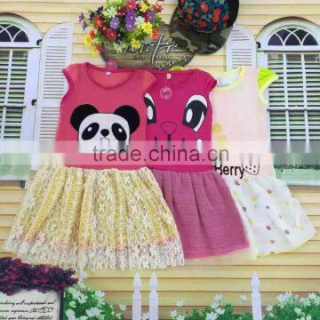 100% cotton Children girl dress suit clothings kid suit only little girls dress suits