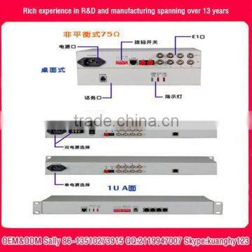 Mini 4E1 PDH fiber optical multiplexers Singlemode Dual Fiber orderwire phone220VAC and -48VDC Dual power supply OEM&ODM factory