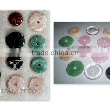 Gemstone Donut Pendants Polished Treatments applied