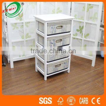 Painted Desktop Cosmetic Bamboo Drawers Wooden Storage Cabinets