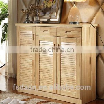 1.2meter white oak shoes cabinet with 3 louver door