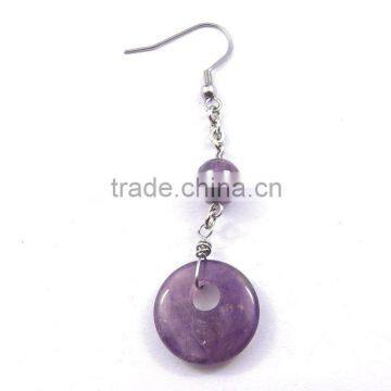 Fashion Silver Natural Jade Earring