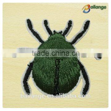 Green Beetle Good Quality Embroidered Patches for Leather Coat Decoration