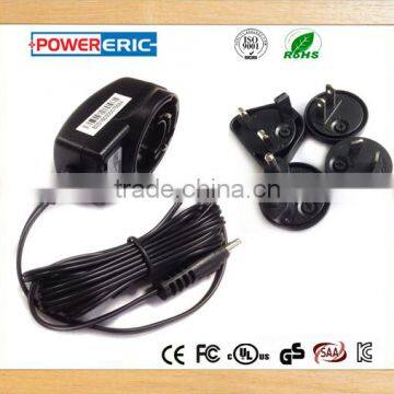 6W 12V 0.5A AC to DC adapter with US AU EU UK plug