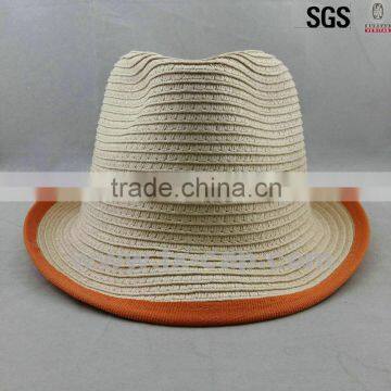 Cheap men straw hats hot sale paper hat printed fedora hat