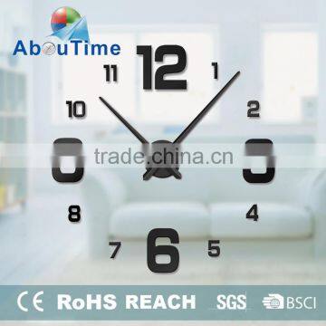 2016 new style wall clock custom design 3d diy wall clock