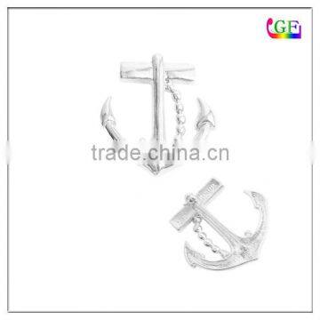 Silver Nautical Anchor charm lapel pin