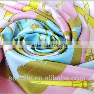 Customize High Quality Hand Painted Square Silk Scarves